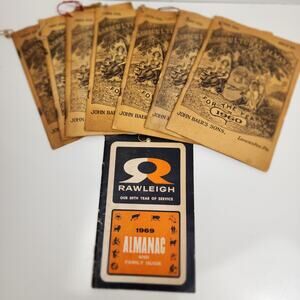 VTG 1960's John Baer's Sons Agricultural Almanac's & 1969 RAWLEIGH Almanac Lot